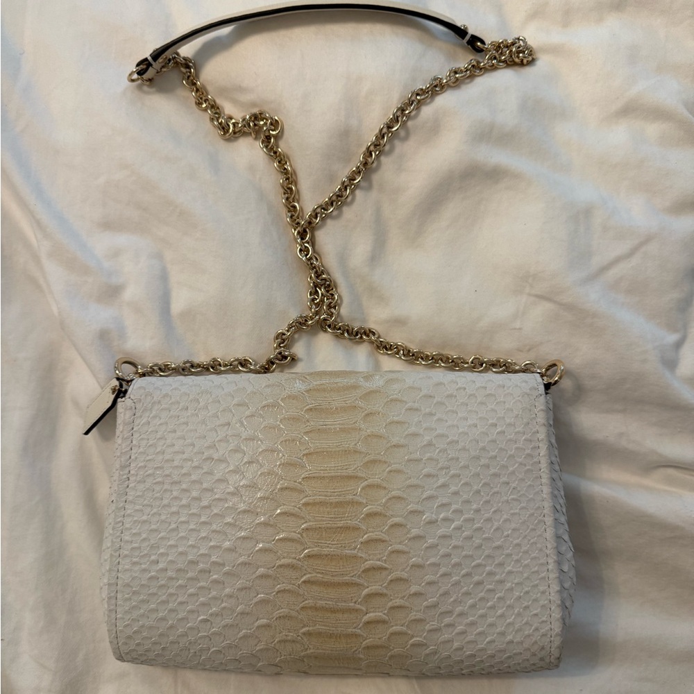 Coach Cream Python Textured Shoulder Bag with Gol… - image 3